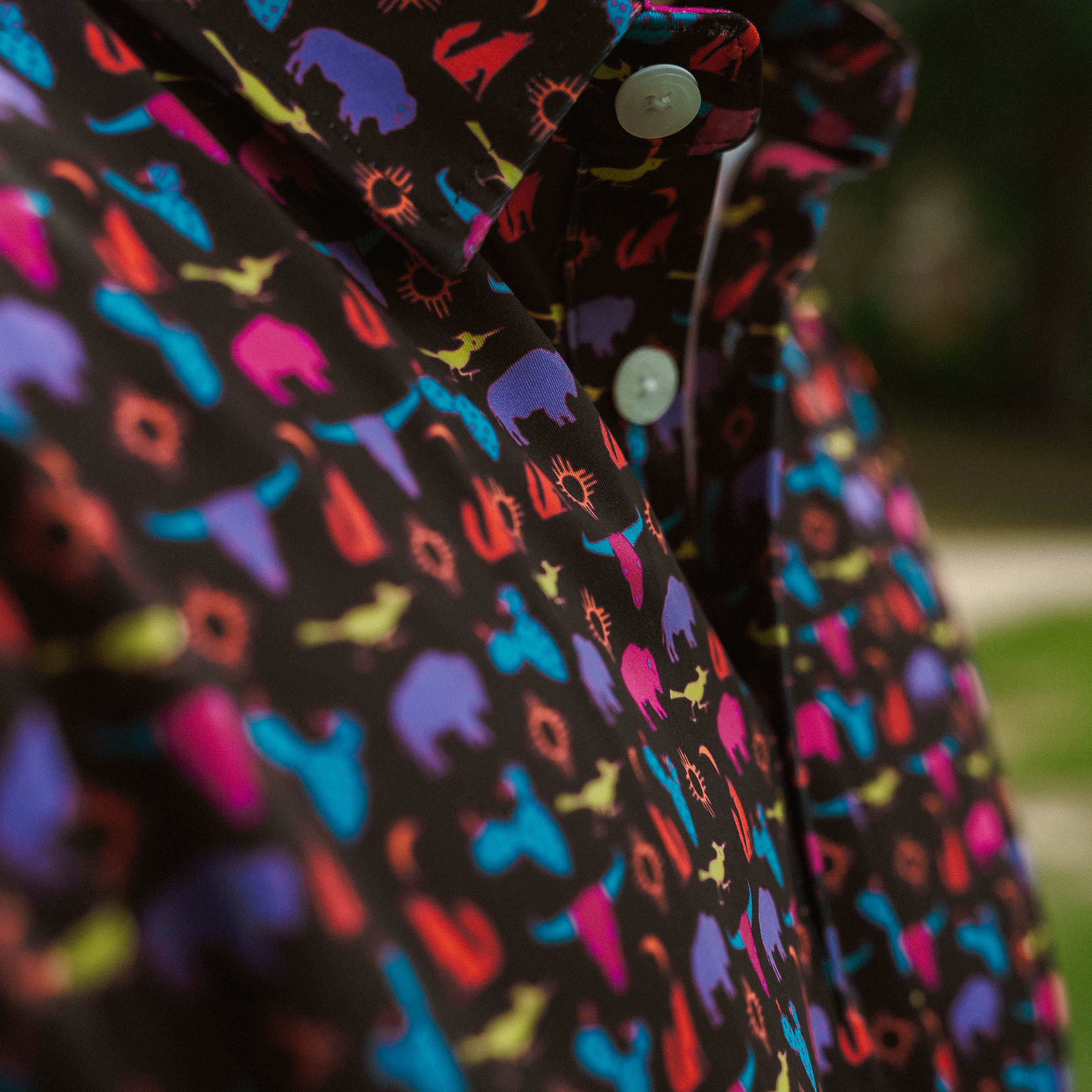 For the birds golf mens southwestern desert patterned golf polo