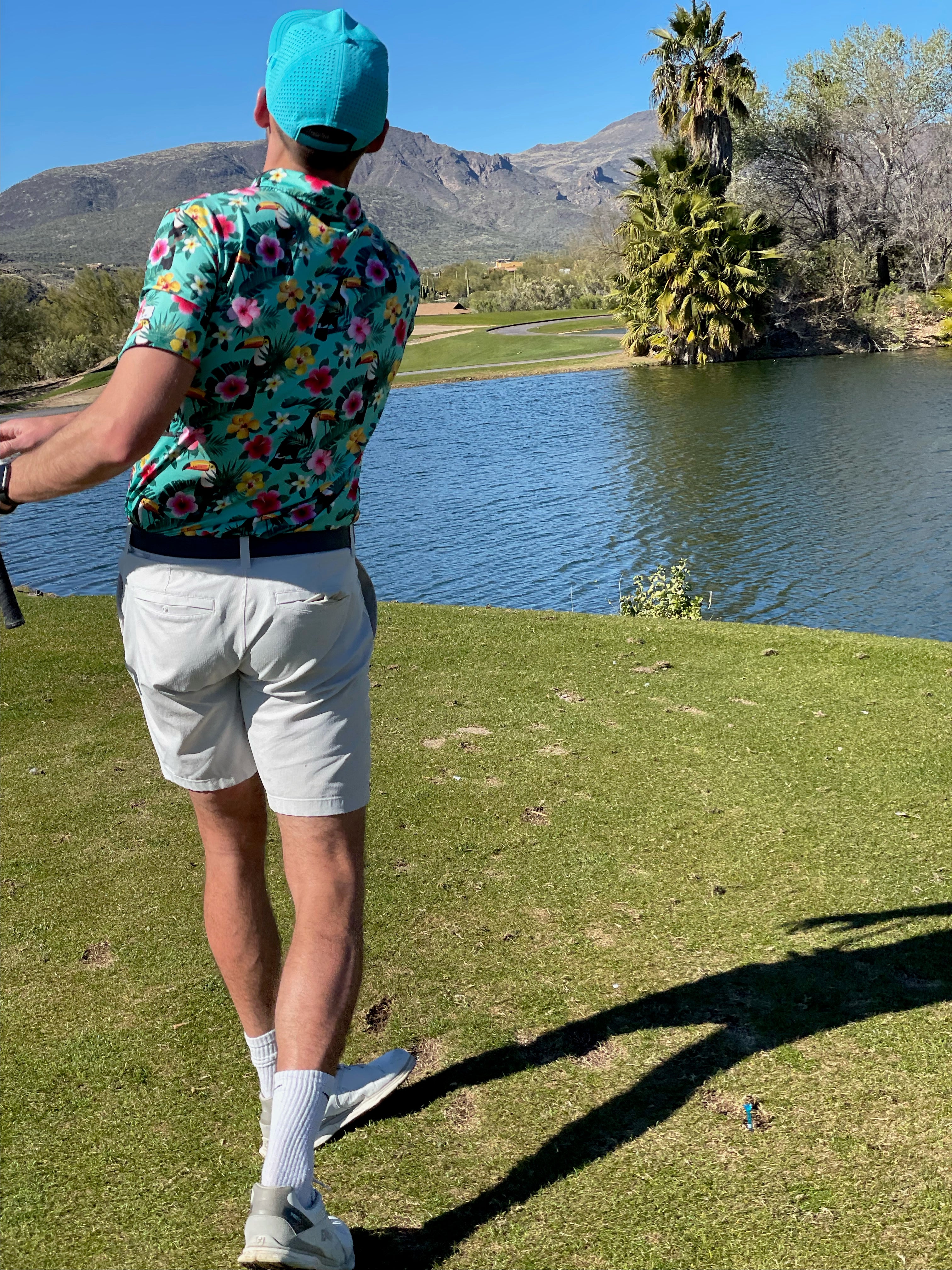 Ftb golf tropical hawaiian golf polo