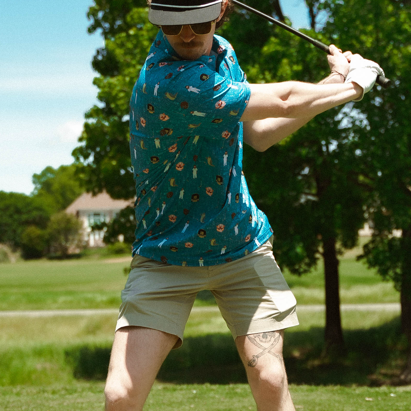 For the birds golf Gilmore v2 patterned golf polo