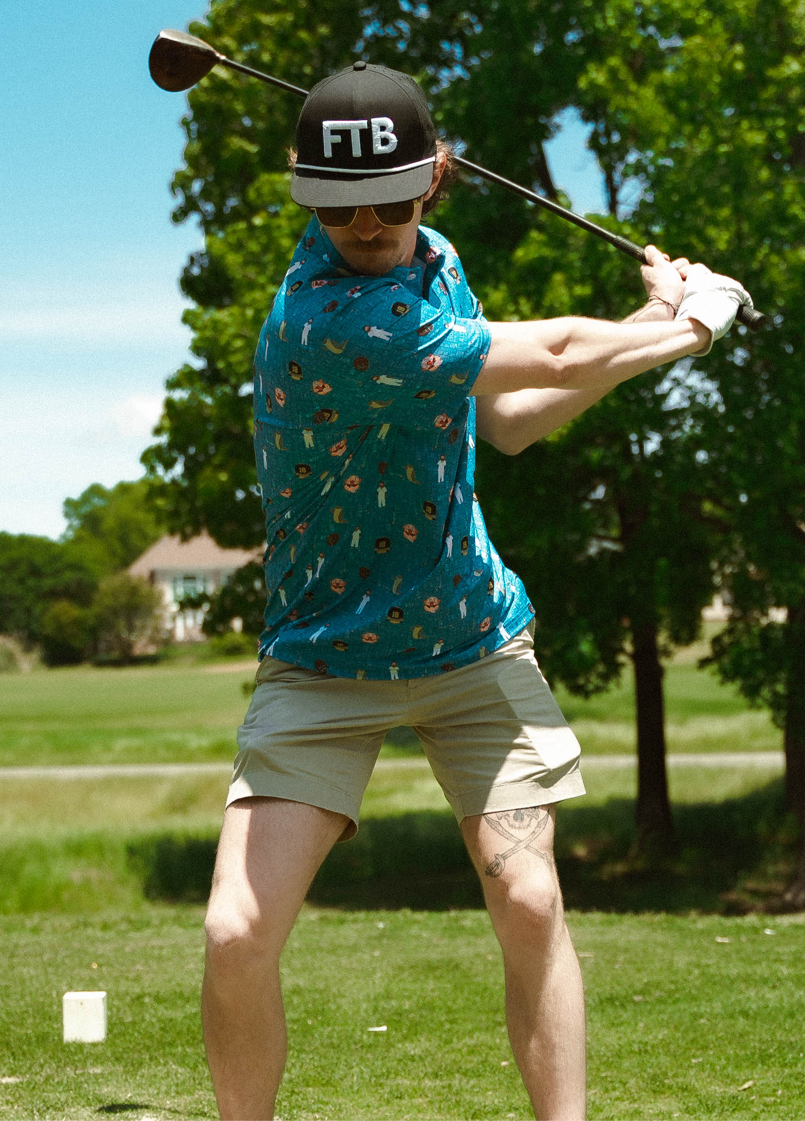 For the birds golf Gilmore v2 patterned golf polo