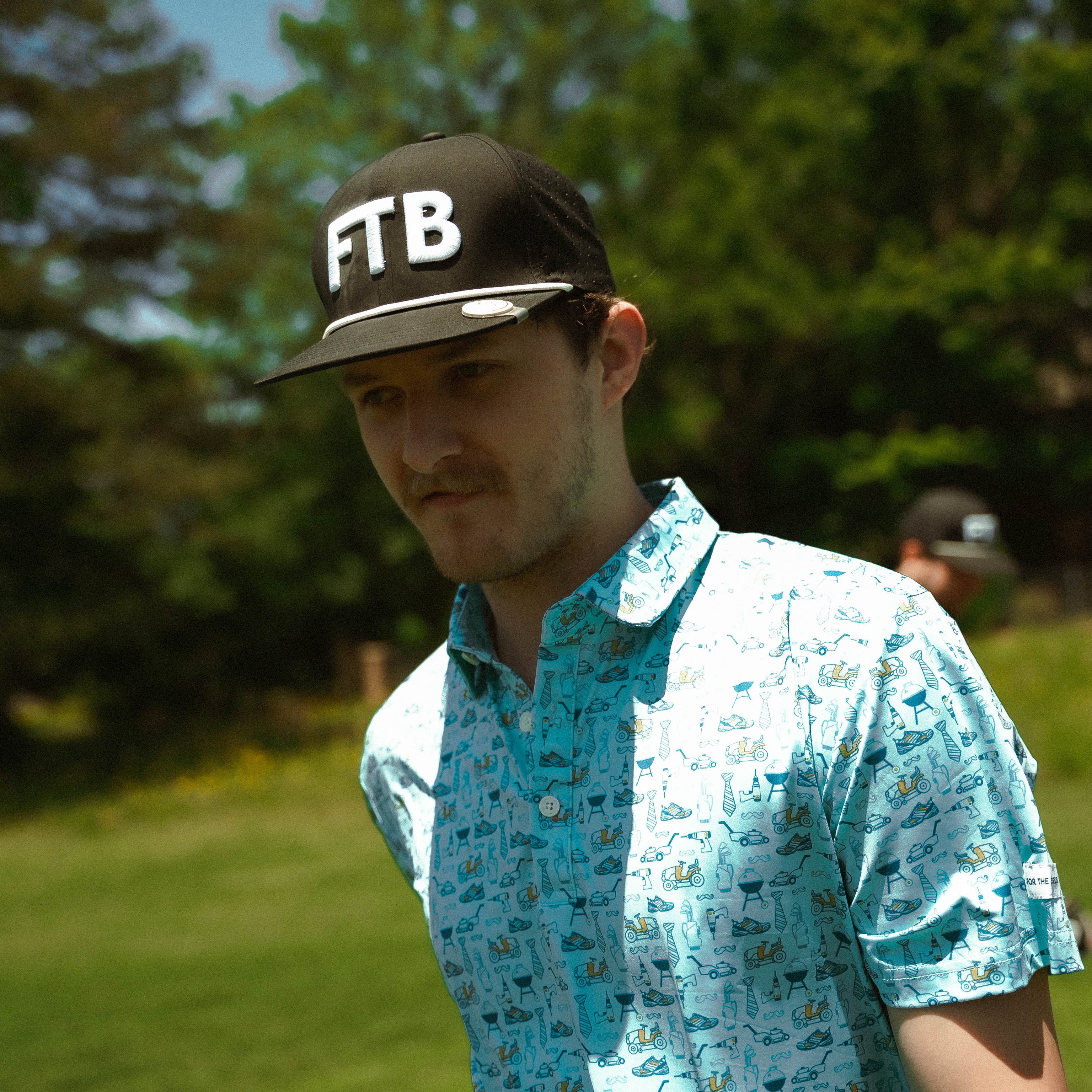 Ftb golf Father’s Day themed patterned men’s golf polo