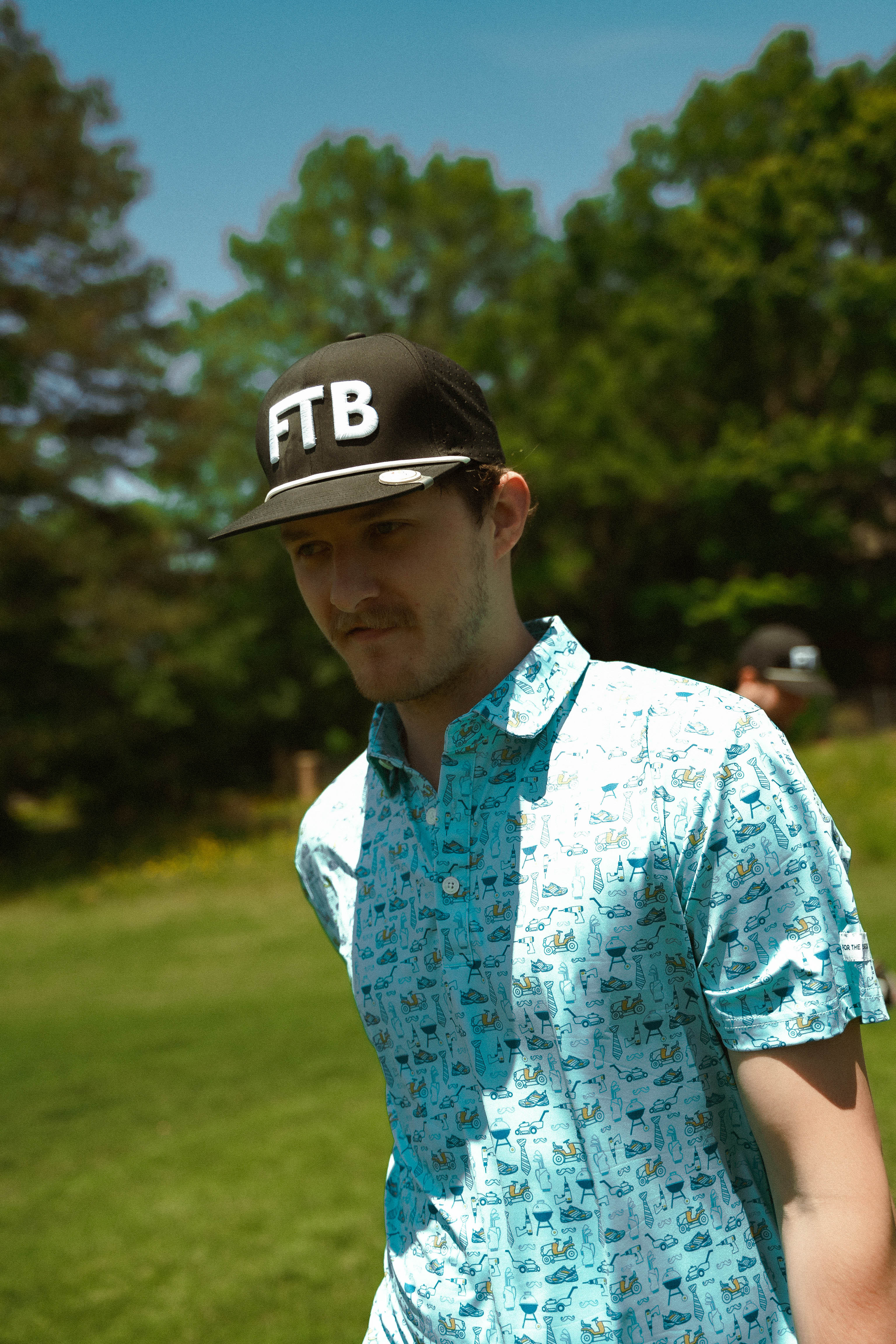 Ftb golf Father’s Day themed patterned men’s golf polo