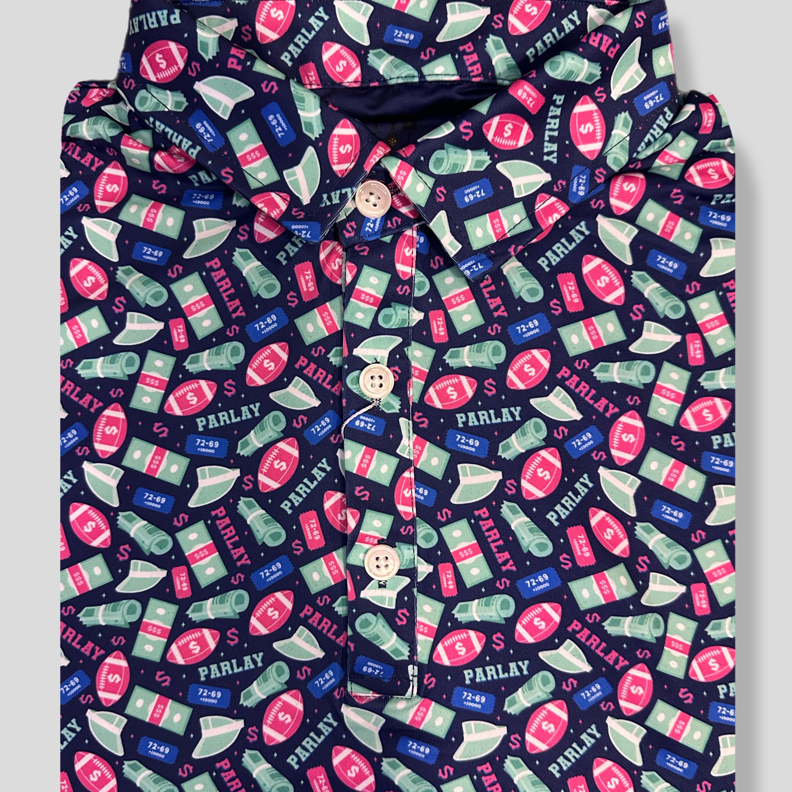 Men’s parlay gambling funny golf polo