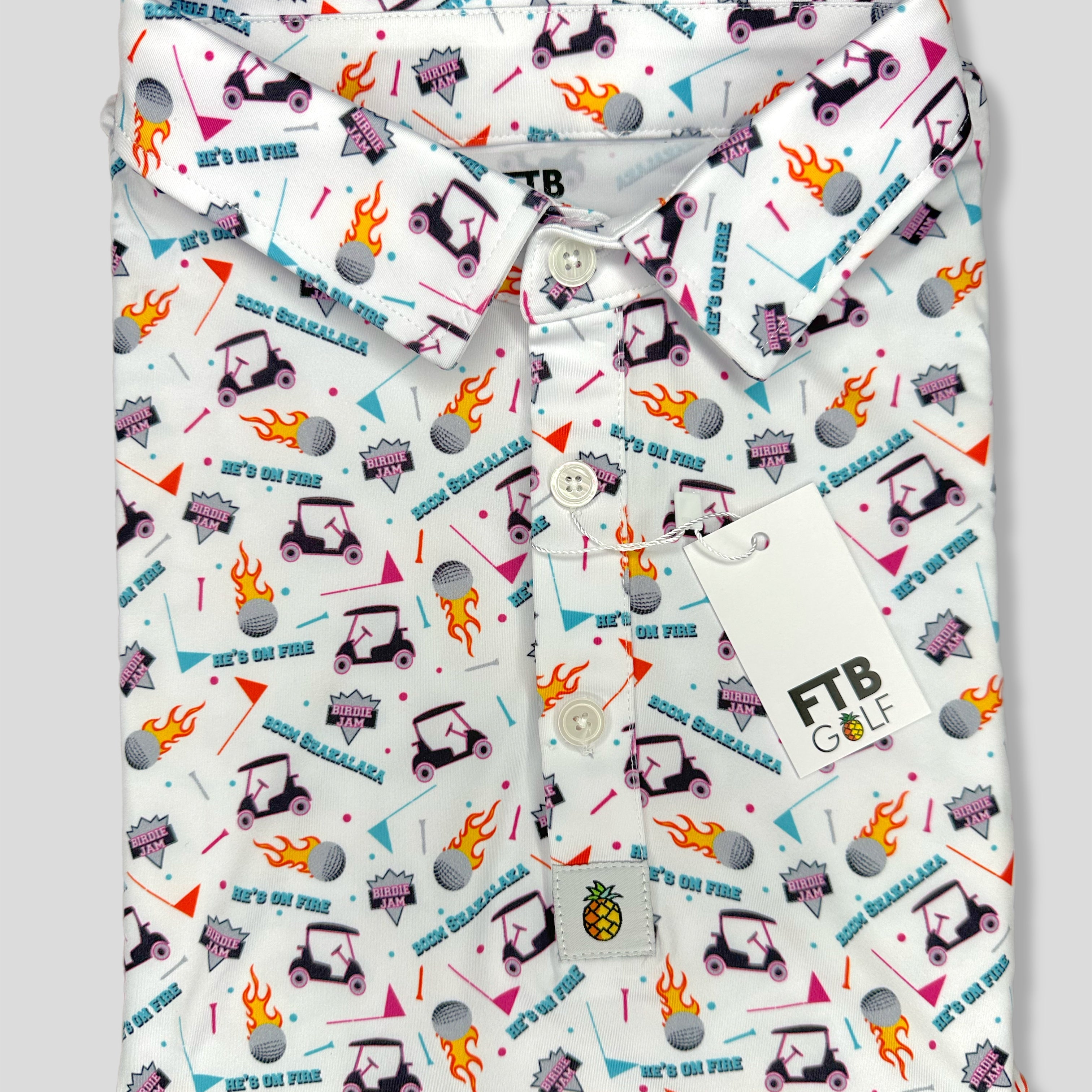 for the birds golf polos funny throwback birdie jam pattern