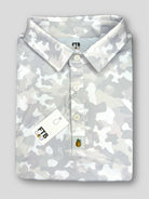 Men’s white camo performance golf polo