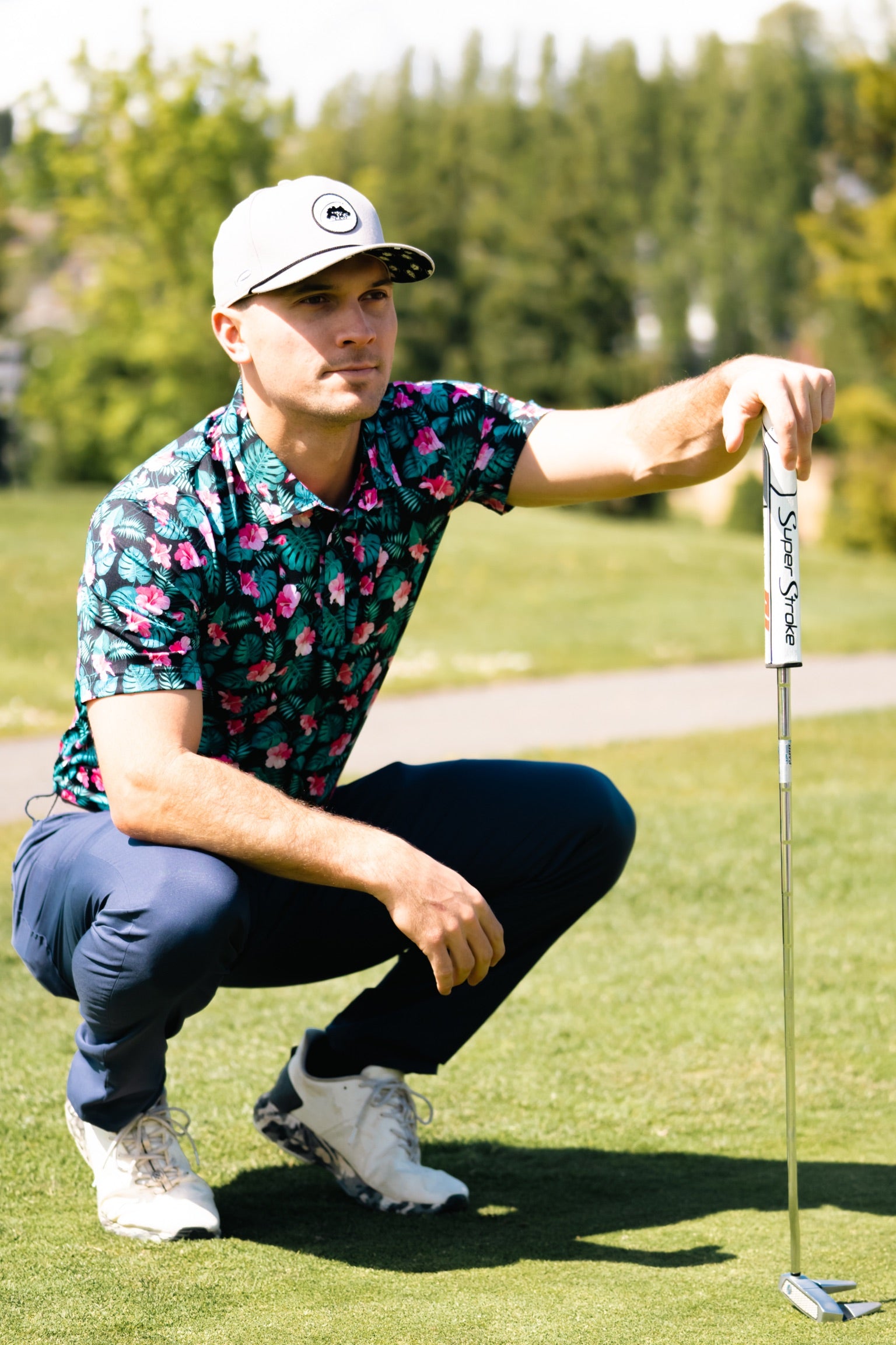 ftb golf tropcial hawaiian golf polo