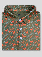 For the birds men’s deer hunting marksman golf polo with deer, rifles, antlers and more 