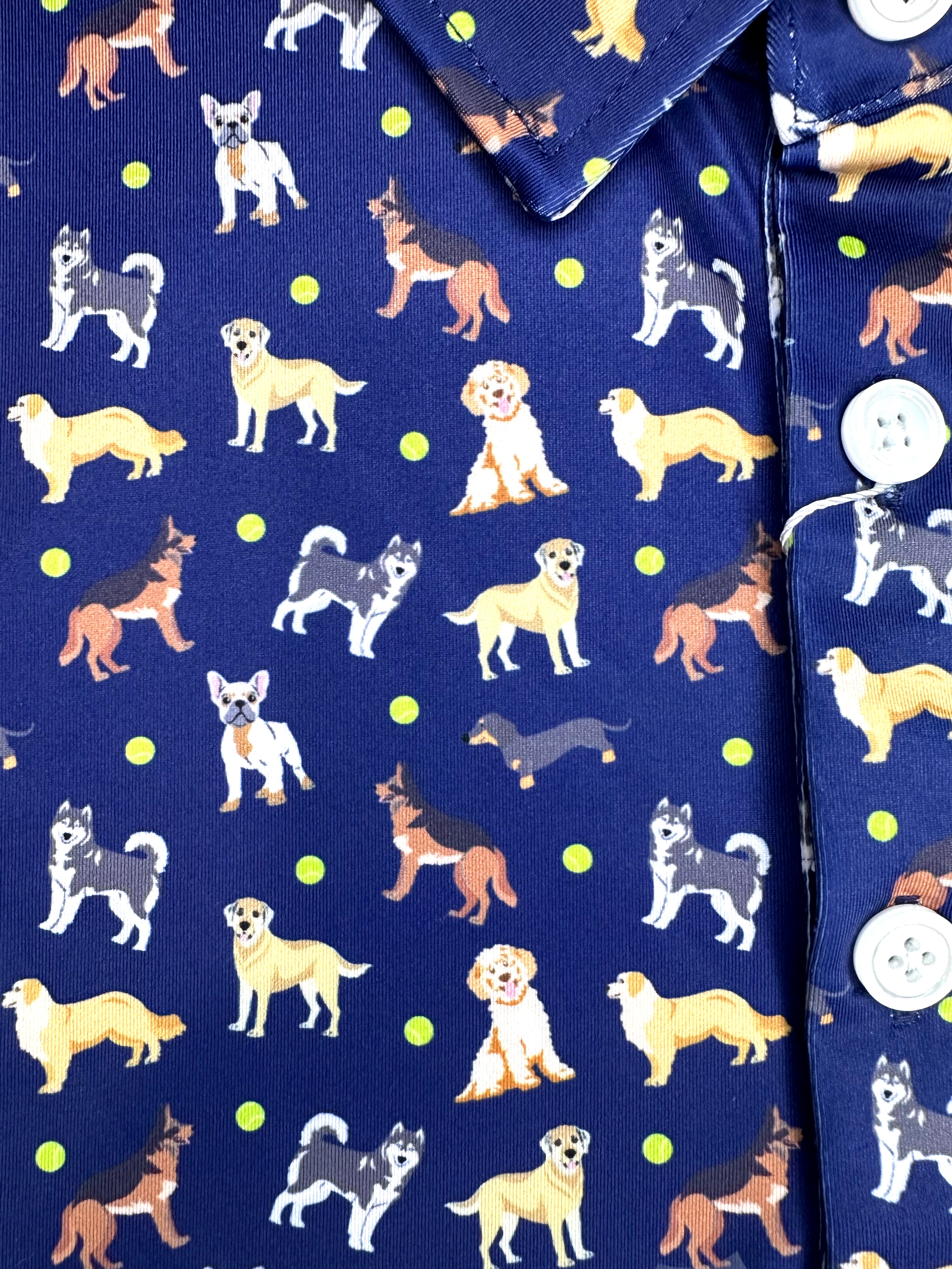 For the birds men’s dog themed golf polo