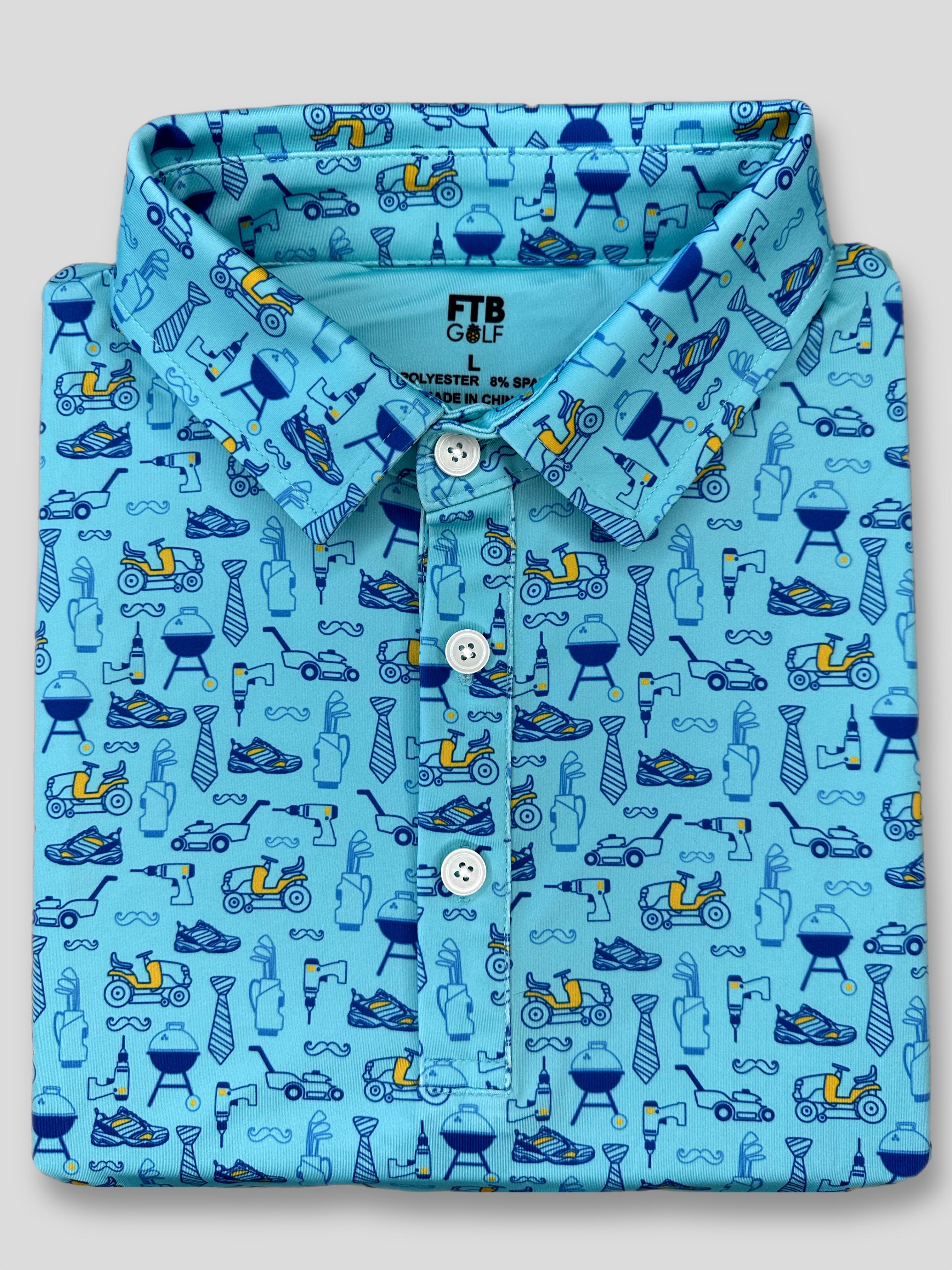 Father’s Day dad themed golf polo from FTB golf 