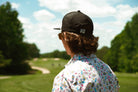 Ftb golf mens patterned golf polo with a throwback 90s design 