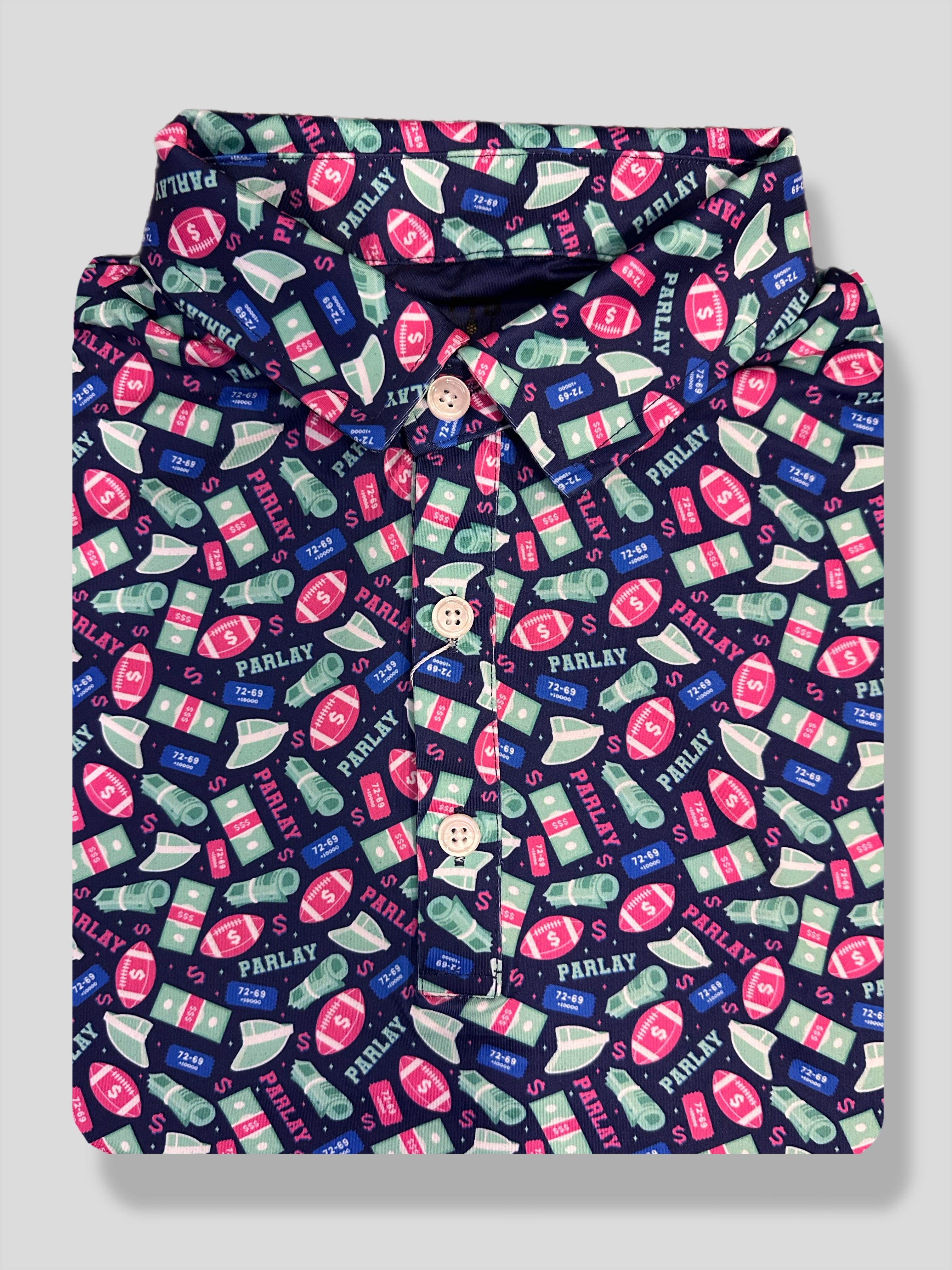 Men’s parlay gambling funny golf polo