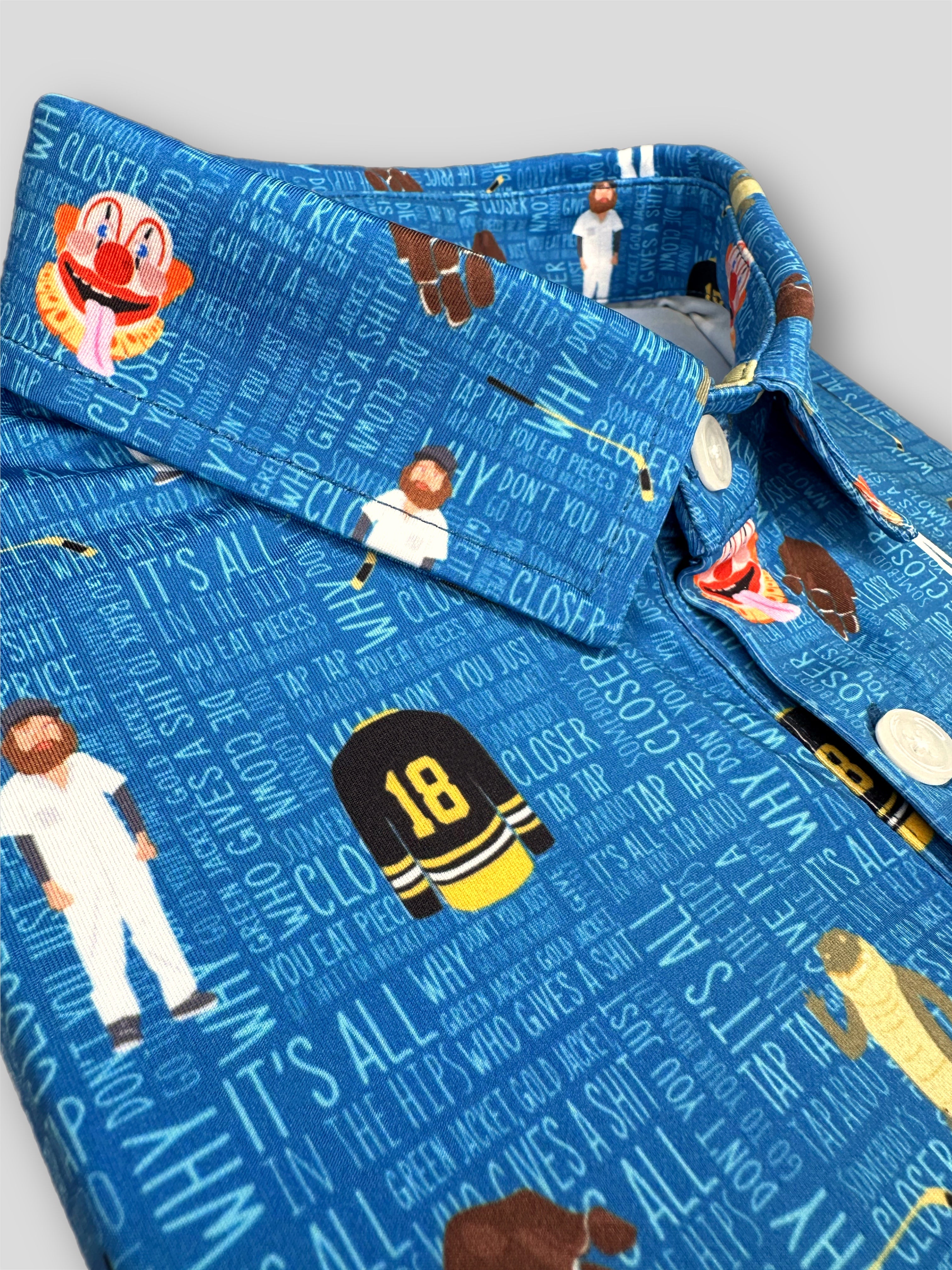 Fun Gilmore themed golf polo for men