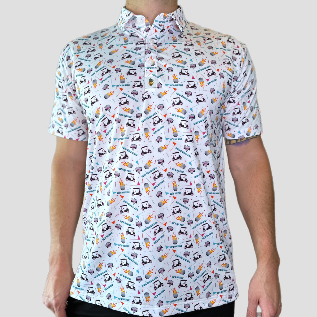 for the birds golf polos funny throwback birdie jam pattern